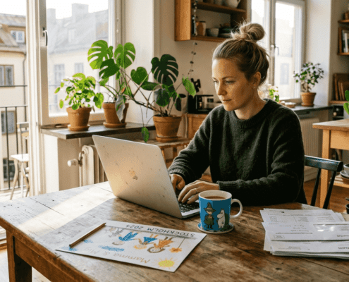 En användare i Stockholm loggar in på Outlook Online